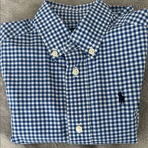 Ralph Lauren Navy and White Gingham Men's Shirt